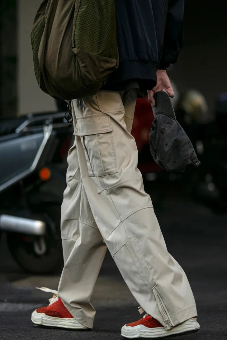 Straight Leg Twill Cargo Pants-streetwear-techwear