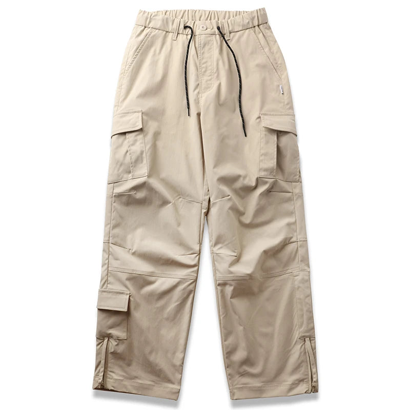 Straight Leg Twill Cargo Pants-streetwear-techwear