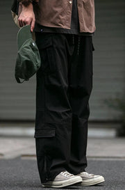 Straight Leg Twill Cargo Pants-streetwear-techwear