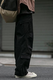 Straight Leg Twill Cargo Pants-streetwear-techwear