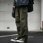 Straight Leg Twill Cargo Pants-streetwear-techwear