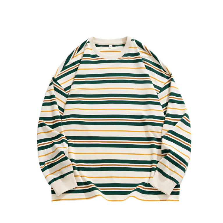 Stripe Long Sleeve Skater T-Shirt-streetwear-techwear