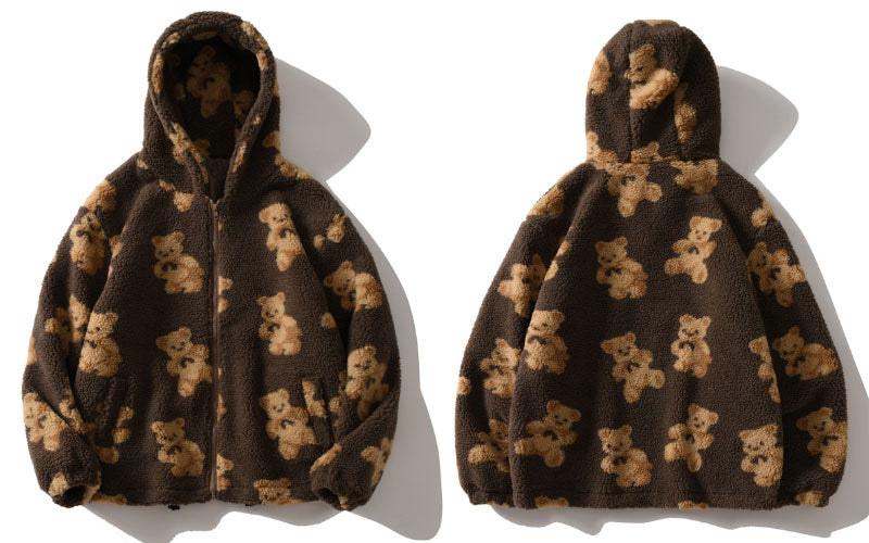 Teddy Bear Fleece Jacket-streetwear-techwear