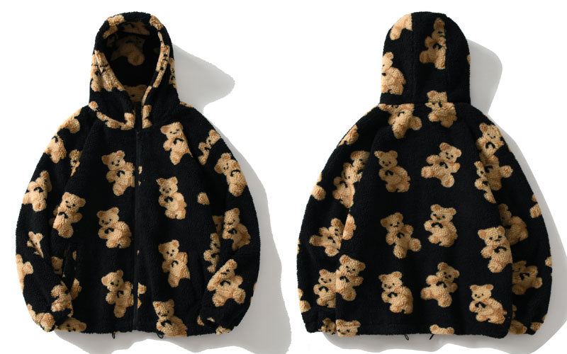 Teddy Bear Fleece Jacket-streetwear-techwear