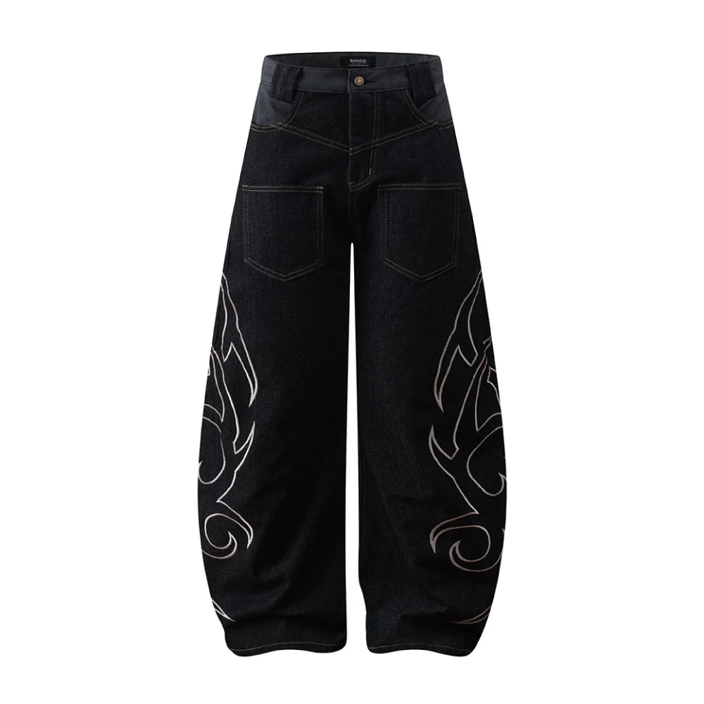 パンツ SWAGGER back embroidery denim Tribal Blade Embroidered
