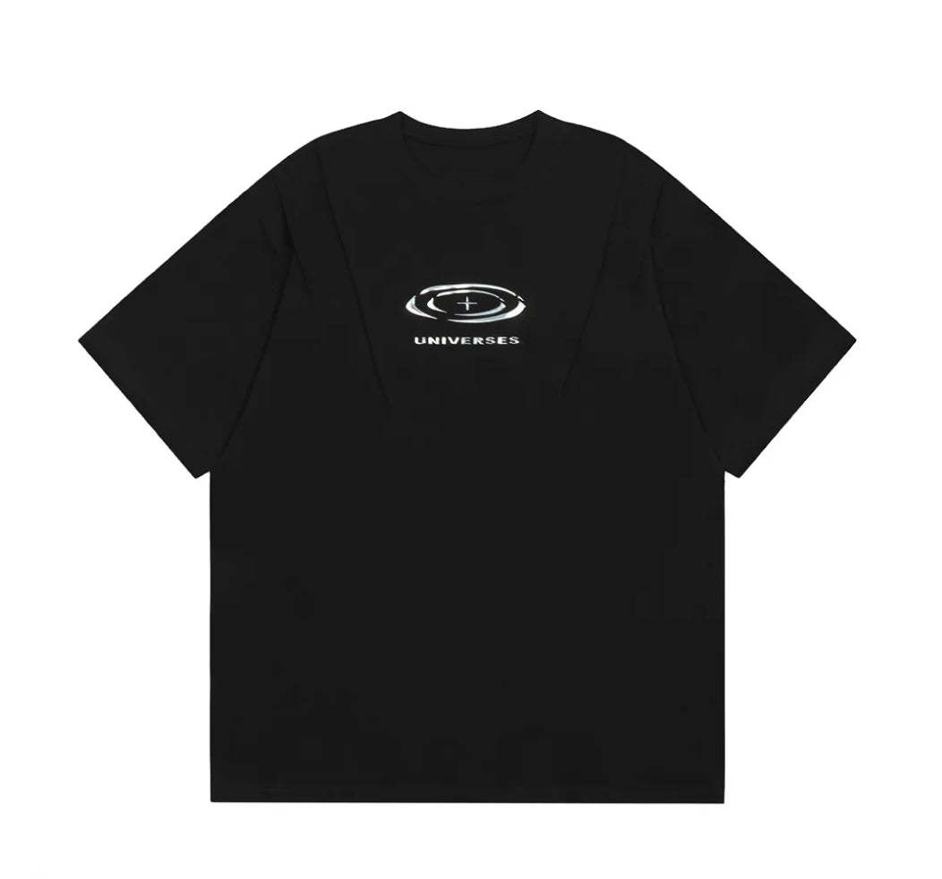 Universe Print Darted T-Shirt-streetwear-techwear