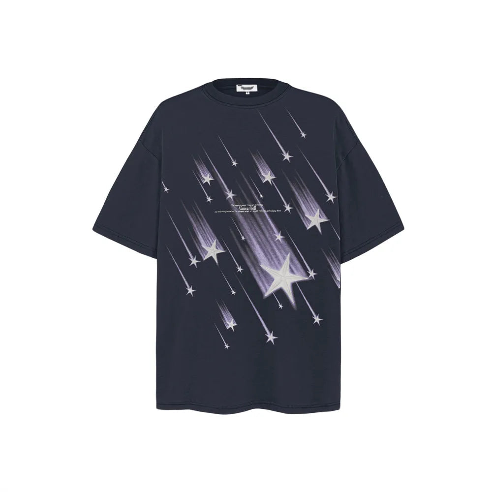VANCARHELL Shooting Star Graphic T-Shirt-streetwear-techwear