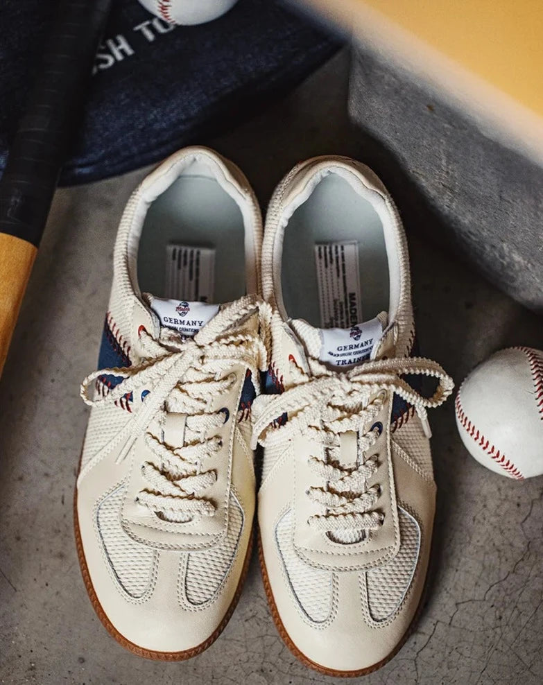 Vintage Style Baseball Sneakers-streetwear-techwear