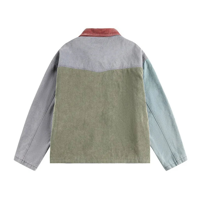 Vintage Style Patchwork Jacket-streetwear-techwear