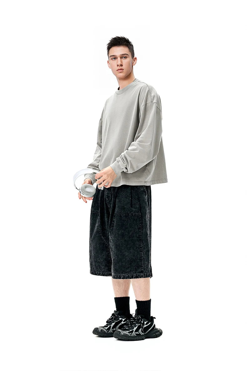 Vintage Wash Boxy Long Sleeve T-Shirt-streetwear-techwear