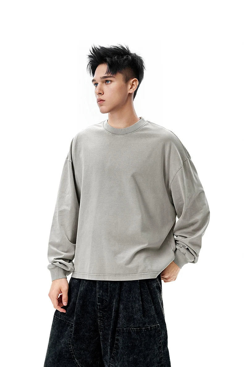 Vintage Wash Boxy Long Sleeve T-Shirt-streetwear-techwear