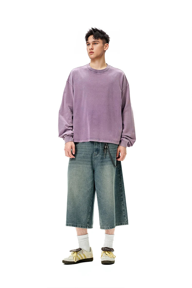 Vintage Wash Boxy Long Sleeve T-Shirt-streetwear-techwear