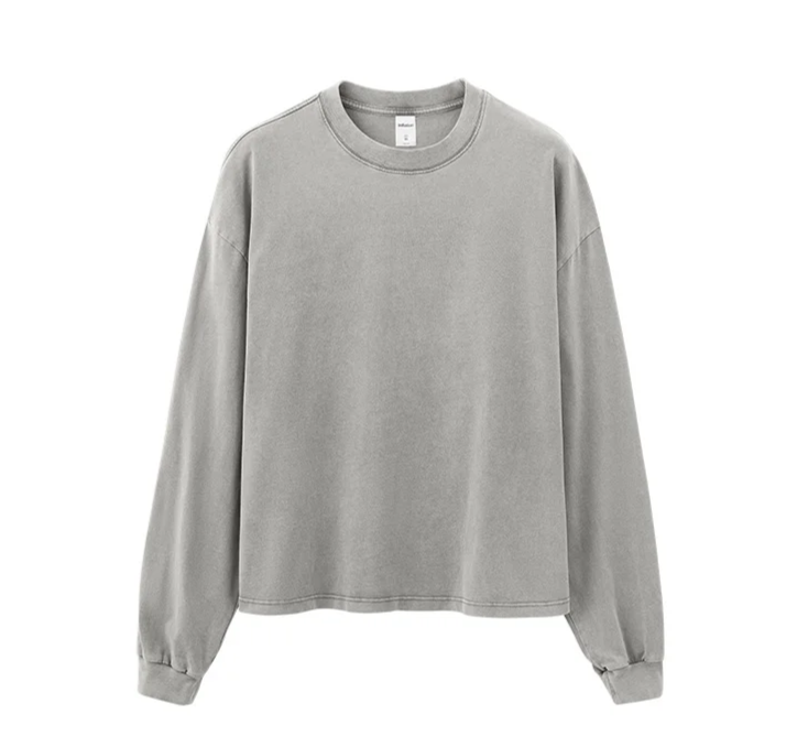 Vintage Wash Boxy Long Sleeve T-Shirt-streetwear-techwear