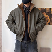 Vintage Wash Fleece Lined Bomber Jacket-streetwear-techwear