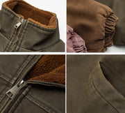 Vintage Wash Fleece Lined Bomber Jacket-streetwear-techwear