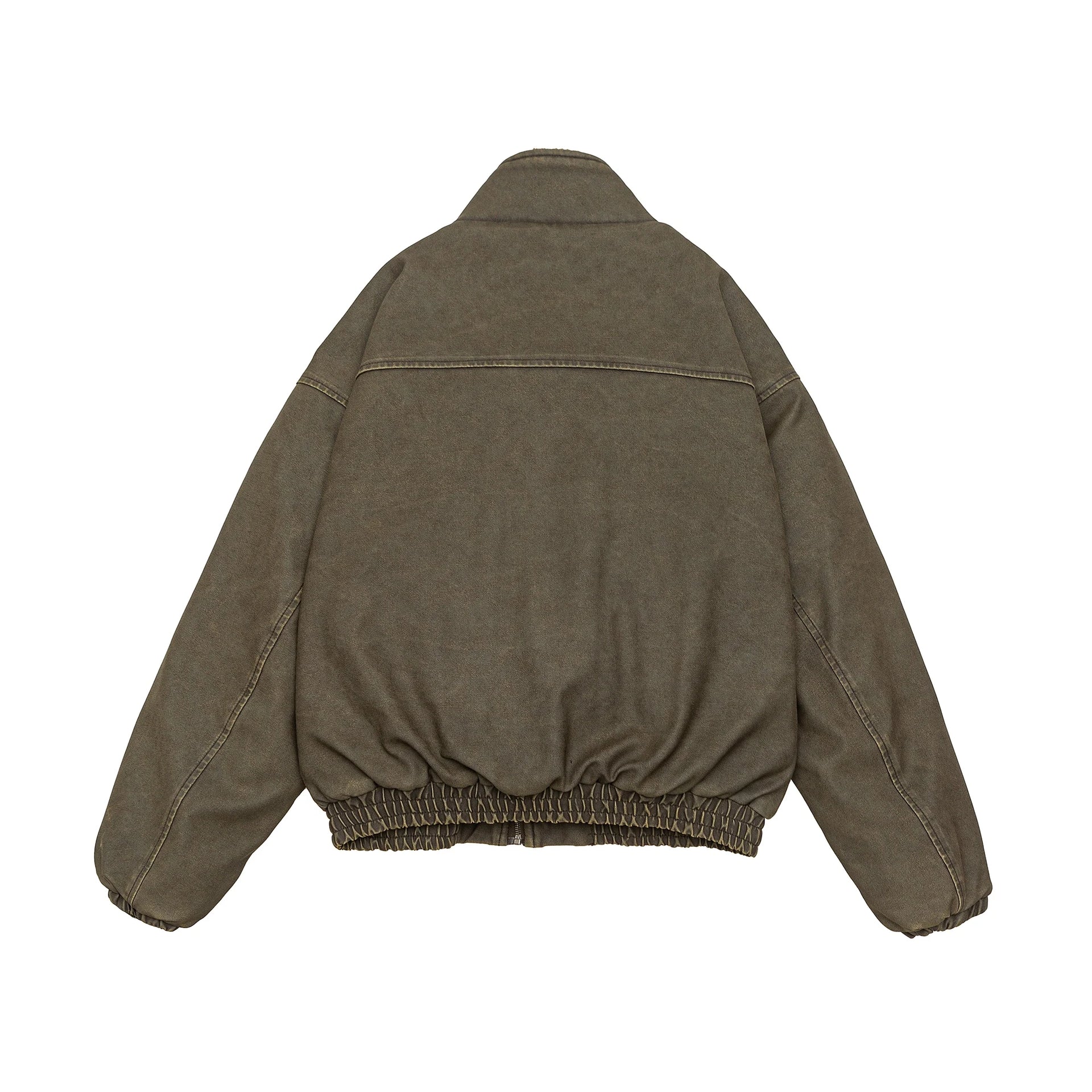 Vintage Wash Fleece Lined Bomber Jacket-streetwear-techwear