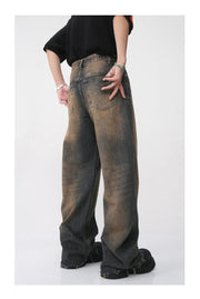 Vintage Wash Raw Hem Jeans-streetwear-techwear