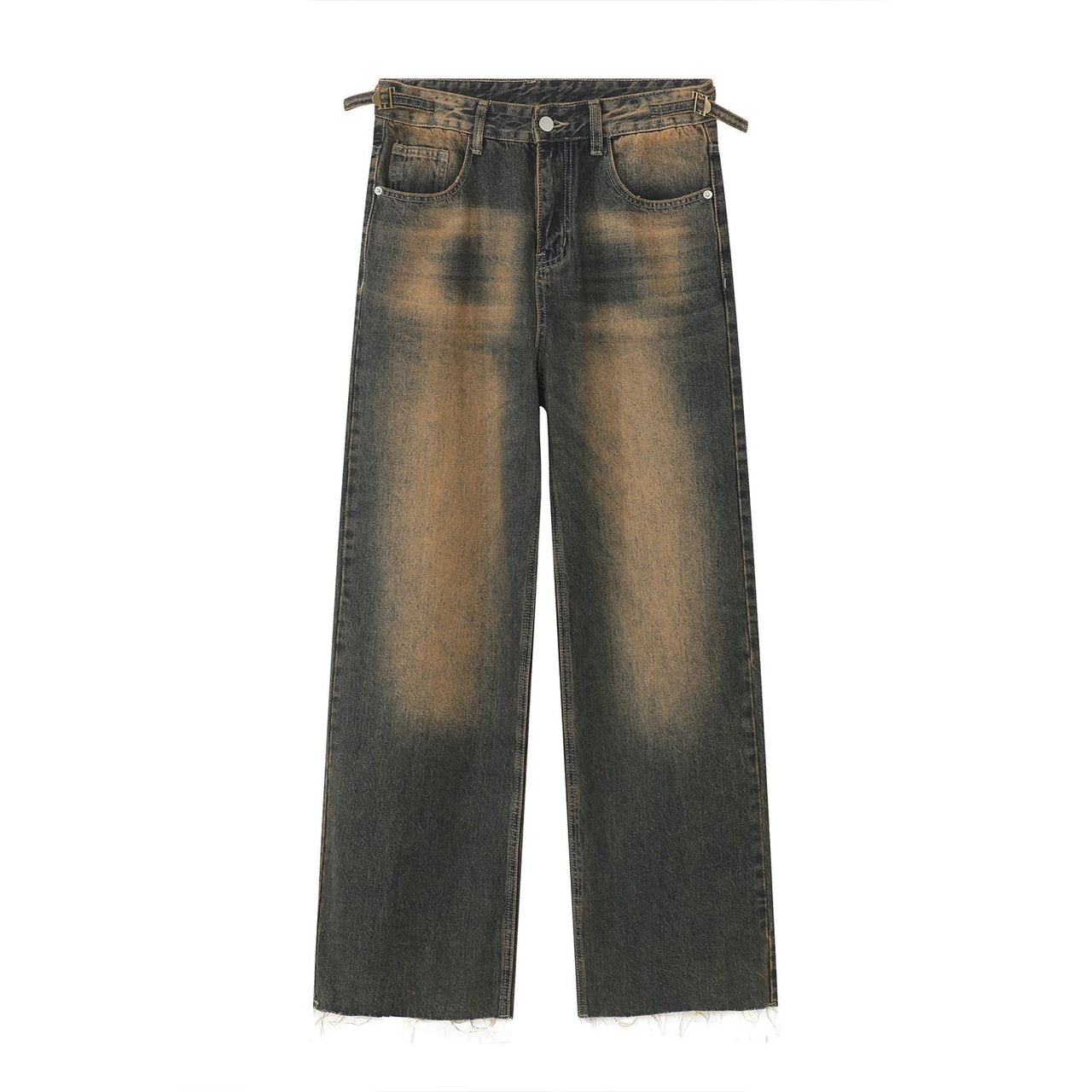 Vintage Wash Raw Hem Jeans-streetwear-techwear