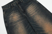 Vintage Wash Relaxed Fit Jeans-streetwear-techwear