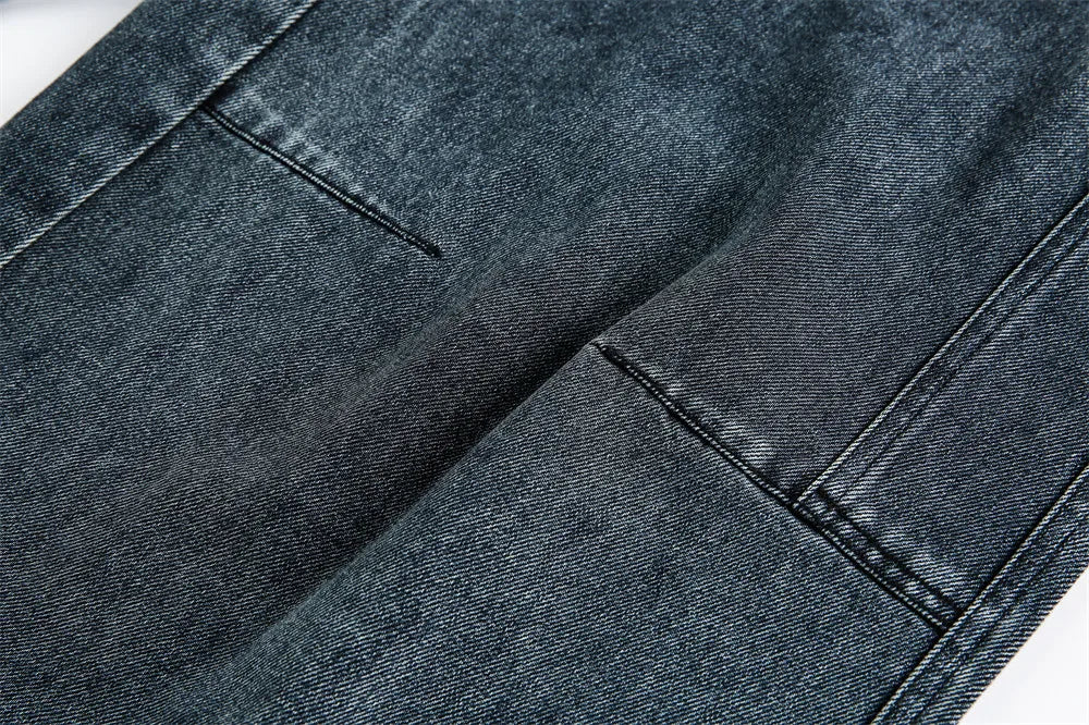Vintage Wash Wide Leg Utility Jeans-streetwear-techwear