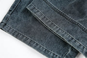 Vintage Wash Wide Leg Utility Jeans-streetwear-techwear