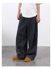 Vintage Wash Wide Leg Utility Jeans-streetwear-techwear