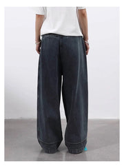 Vintage Wash Wide Leg Utility Jeans-streetwear-techwear