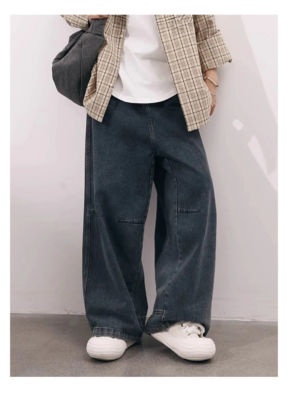 Vintage Wash Wide Leg Utility Jeans-streetwear-techwear