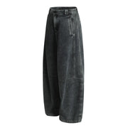 Vintage Wash Wide Leg Utility Jeans-streetwear-techwear