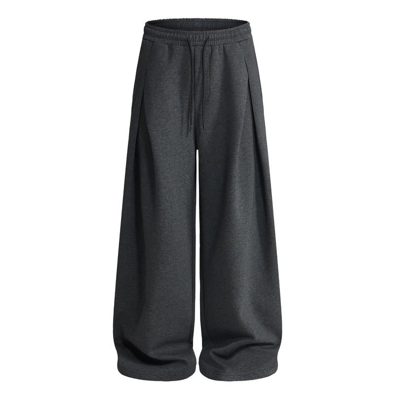Volume Pleat Wide Leg Jersey Pants-streetwear-techwear