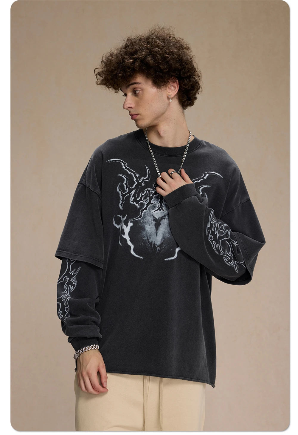 Washed Metal Graphic Long Sleeve