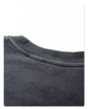 Washed Mock Double Layer Long Sleeve T-Shirt-streetwear-techwear