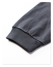 Washed Mock Double Layer Long Sleeve T-Shirt-streetwear-techwear