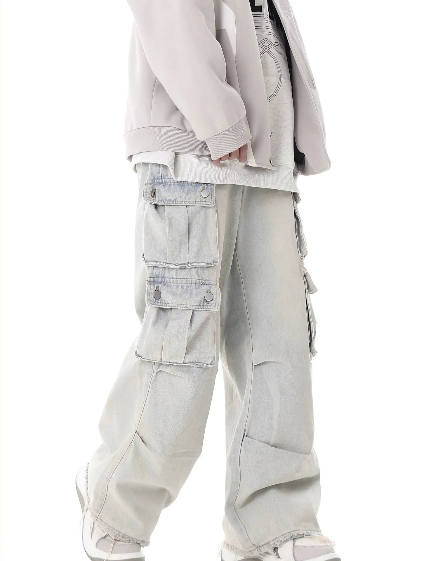 Washed y2k Cargo Jeans-streetwear-techwear