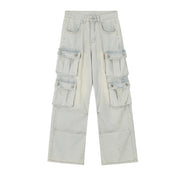 Washed y2k Cargo Jeans-streetwear-techwear