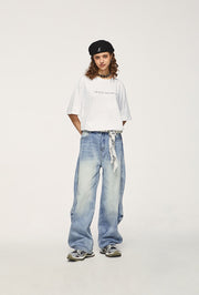 Wavy Wide Leg Jeans-streetwear-techwear