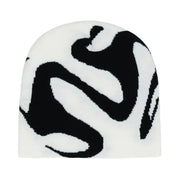 Wavy Y2K Graphic Toque Beanie-streetwear-techwear