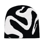 Wavy Y2K Graphic Toque Beanie-streetwear-techwear