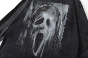 Acid Washed Mask Graphic Long Sleeve T-Shirt-streetwear-techwear