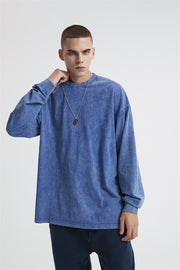 Essential Acid Washed Long Sleeve T-Shirt-streetwear-techwear