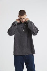 Essential Acid Washed Long Sleeve T-Shirt-streetwear-techwear