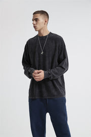 Essential Acid Washed Long Sleeve T-Shirt-streetwear-techwear