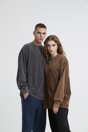 Essential Acid Washed Long Sleeve T-Shirt-streetwear-techwear