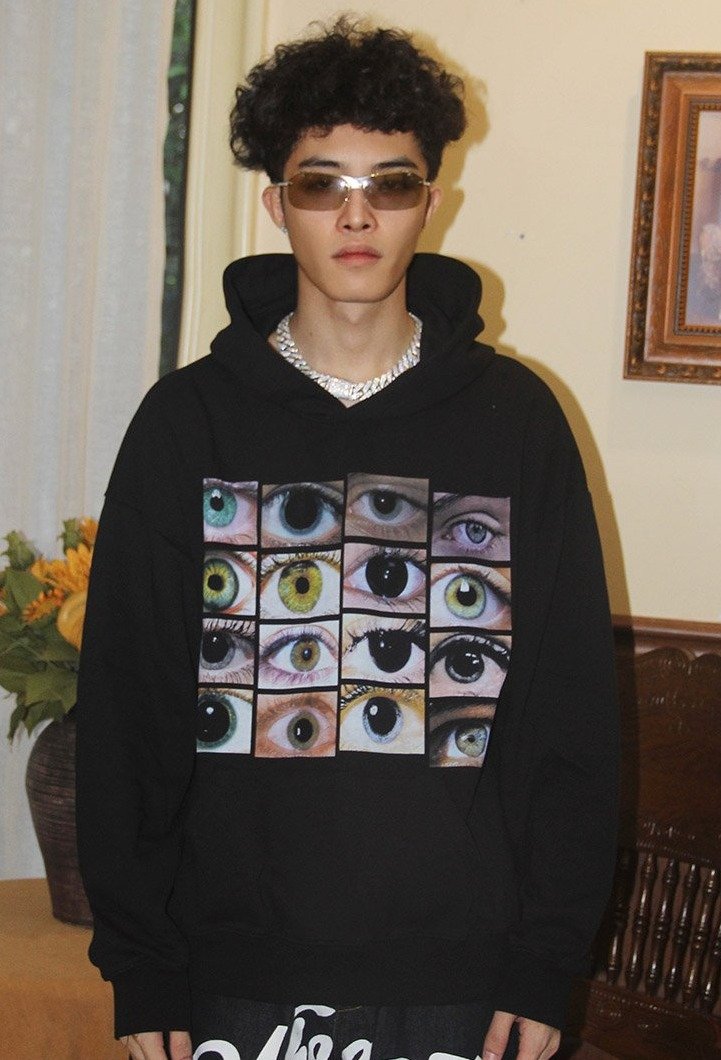 Eye Photo Graphic Hoodie-streetwear-techwear