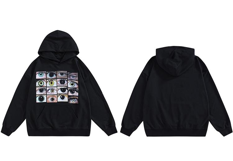 Eye Photo Graphic Hoodie-streetwear-techwear