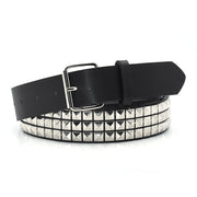 Faux Leather Pyramid Studded Belt-streetwear-techwear