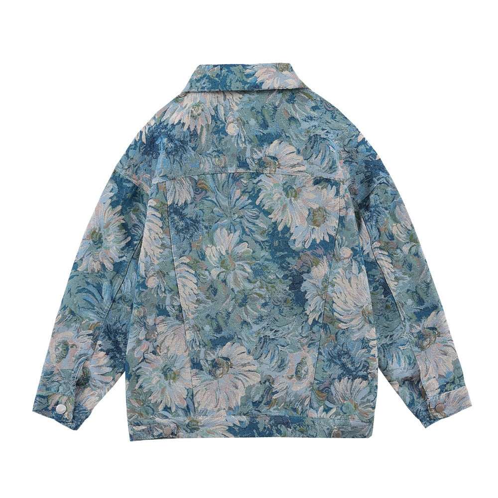 Floral Tapestry Western Jacket-streetwear-techwear