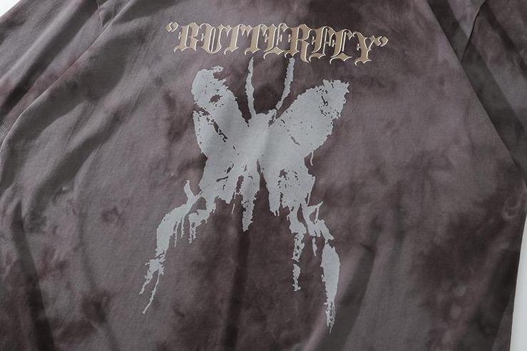 Gothic Butterfly Tie-Dye T-Shirt-streetwear-techwear