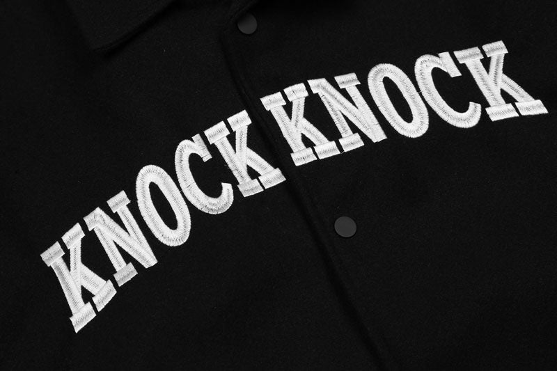 KNOCK KNOCK 'Who Dat' Varsity Jacket-streetwear-techwear