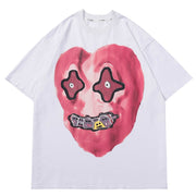 'Nightmare Heart' Acid Washed Graphic Print T-Shirt-streetwear-techwear